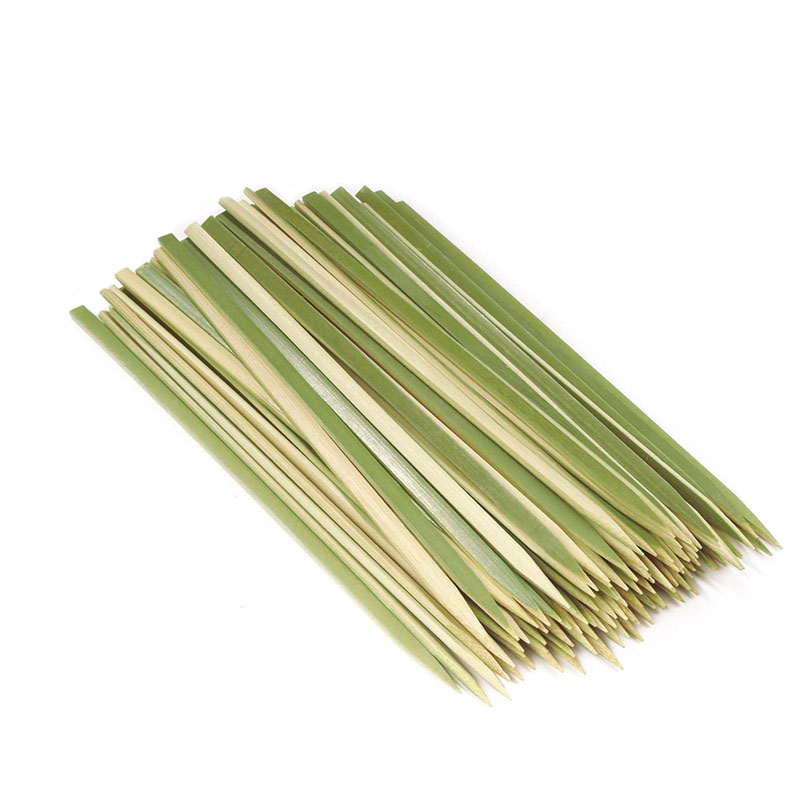 Flat bamboo skewers